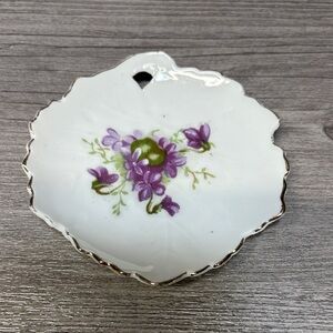 Vintage Rosetti Chicago Spring Violets Scalloped Trinket Dish